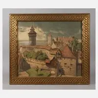 Prof. Ludwig Kühn, Die Kaiserburg in Nürnberg, 1903, Farblithografie