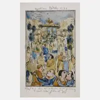 Kurt Mühlenhaupt, Tag der Wiedervereinigung, 1991, aquarellierte