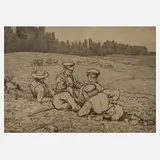 Hans Thoma, "Bernauer Hirten", 1913, Radierung