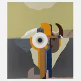 Karl Korab, "Fragment", 1937, Farbsiebdruck auf Aluminiumfolie