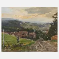 Carl Irmer, Mittelgebirgslandschaft, Gouache