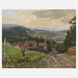 Carl Irmer, Mittelgebirgslandschaft, Gouache
