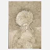 Erich Brude, Madonnenbildnis, Zeichnung