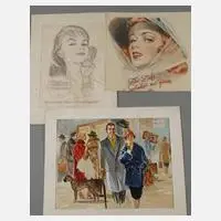 Paul Rudolph, Drei Werbeentwürfe, Bleistift