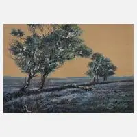 Alfred Seyfarth, In der Heide, Gouache