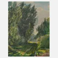 Daniel Wohlgemuth, "Weg mit Weiden", 1876, Aquarell