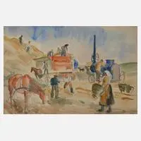 Harriet Wolf, Bei der Arbeit, 1923, Aquarell über Bleistift
