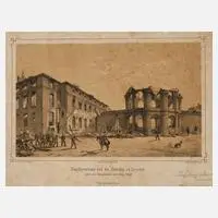 Ansicht von Zwinger und Oper by Wilhelm Bässler, Lithographie auf Tonplatte, sold Oct 2020
