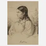 Prof. Ludwig Emil Grimm, Bildnis Bettina Brentano, 1809, Radierung