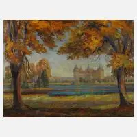 Karl Hübschmann, Ansicht Moritzburg, Öl auf Leinwand