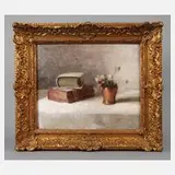 "Stilleben ..." by Emilie Mediz-Pelikan, Öl auf Leinwand, sold Oct 2020