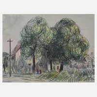 Werner Haselhuhn, "Bei Kalkreuth", Ölpastell auf hellgrauem Papier