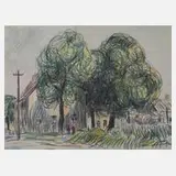 Werner Haselhuhn, "Bei Kalkreuth", Ölpastell auf hellgrauem Papier