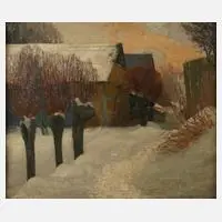 Rudolf Undeutsch, Winterabend, Öl auf Leinwand