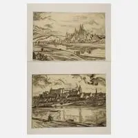 Carl Walther, Zwei Zeichnungen, Kohle auf dünnem Papier