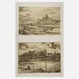 Carl Walther, Zwei Zeichnungen, Kohle auf dünnem Papier