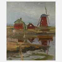 Max Landschreiber, "Die Windmühle", Öl auf Leinwand