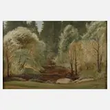 Wolfgang Sachs, Frühling im Triebtal, Öl auf Leinwand