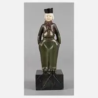 Alfred Jorel, Chryselephantin Modedame, Bronze