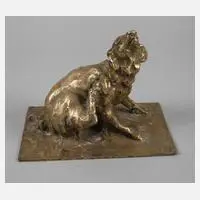 G. Anelli, kratzender Hund, Bronze