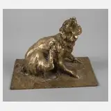 G. Anelli, kratzender Hund, Bronze