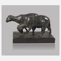 August Gaul, grasende Schafe, Bronze