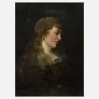 Austen, Frauenbildnis, Öl auf Holztafel