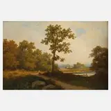 Heinrich Eduard Heyn, Sommerlandschaft, Öl auf Holztafel