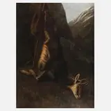 Rezsö Kárpáty, Erlegte Gams, Öl auf Leinwand