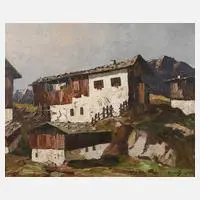 Prof. Georg Arnold-Graboné, Bauernhof im Gebirge, Öl auf Leinwand