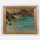 Karl Theodor Boehme, Abtei von San Fruttuoso di Capodimonte, 1924, Öl auf Leinwand und Karton