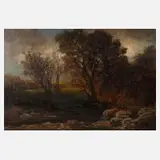 Josef Brandstetter, Bachlandschaft, Öl auf Sperrholzplatte