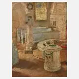 Otto Rudolf Hessler, Kircheninterieur, Öl auf Malpappe