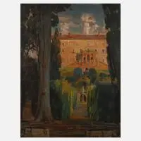Prof. Carl Langhammer, Villa d´Este in Tivoli, Öl auf Leinwand