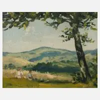 Ludwig Lindschmitz, Sommer am Vogelsberg, Öl auf leinenkaschierten Karton