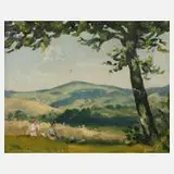Ludwig Lindschmitz, Sommer am Vogelsberg, Öl auf leinenkaschierten Karton