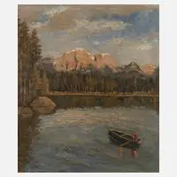 Prof. Luigi Losito, Am Gebirgssee, 1941, Öl auf Leinwand