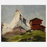 Hans Maurus, Das Matterhorn, Öl auf Pappe und auf Hartfaserplatte kaschiert