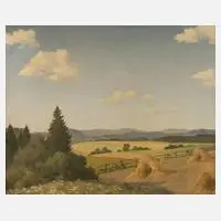 M. Merker, Sommerlandschaft, Öl auf Leinwand