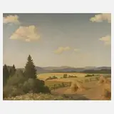 M. Merker, Sommerlandschaft, Öl auf Leinwand