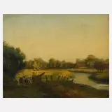 Christian Modersohn, Weideszene, 1937, Öl auf Leinwand