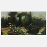 Thomas Edwin Mostyn, Mystische Parklandschaft, Öl auf grober Leinwand