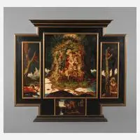 Georg Ort, Altar "Mysterium", Öl auf Leinwand und Holzplatte