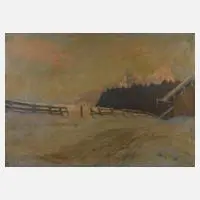Anton Reinbold, Winter in den Bergen, Öl auf Leinwand