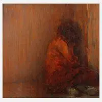 Lazar Rosenberg, "Obdachlos", 1900, Öl auf Holzplatte