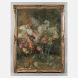 Alexandra Viktoria Rümann, Blumenstillleben, Öl auf Leinwand