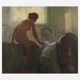Alice Schmidt, dem Bade, Öl auf Leinwand