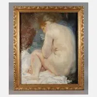 Alice Schmidt attr., Sitzender weiblicher Akt, Öl auf Leinwand