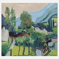 Jörg Schreyögg, "Val di Susa", 1989, Öl auf leinenkaschierter Malpappe