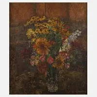 Eugen Stammbach, Pastoses Blumenstillleben, Öl auf Leinwand